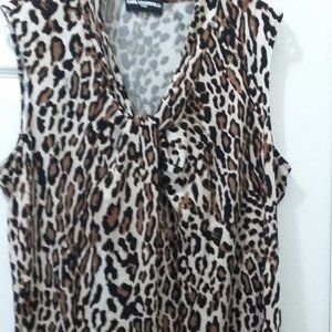 Karl Lagerfeld  Leopard Print Blouse - no sleeves